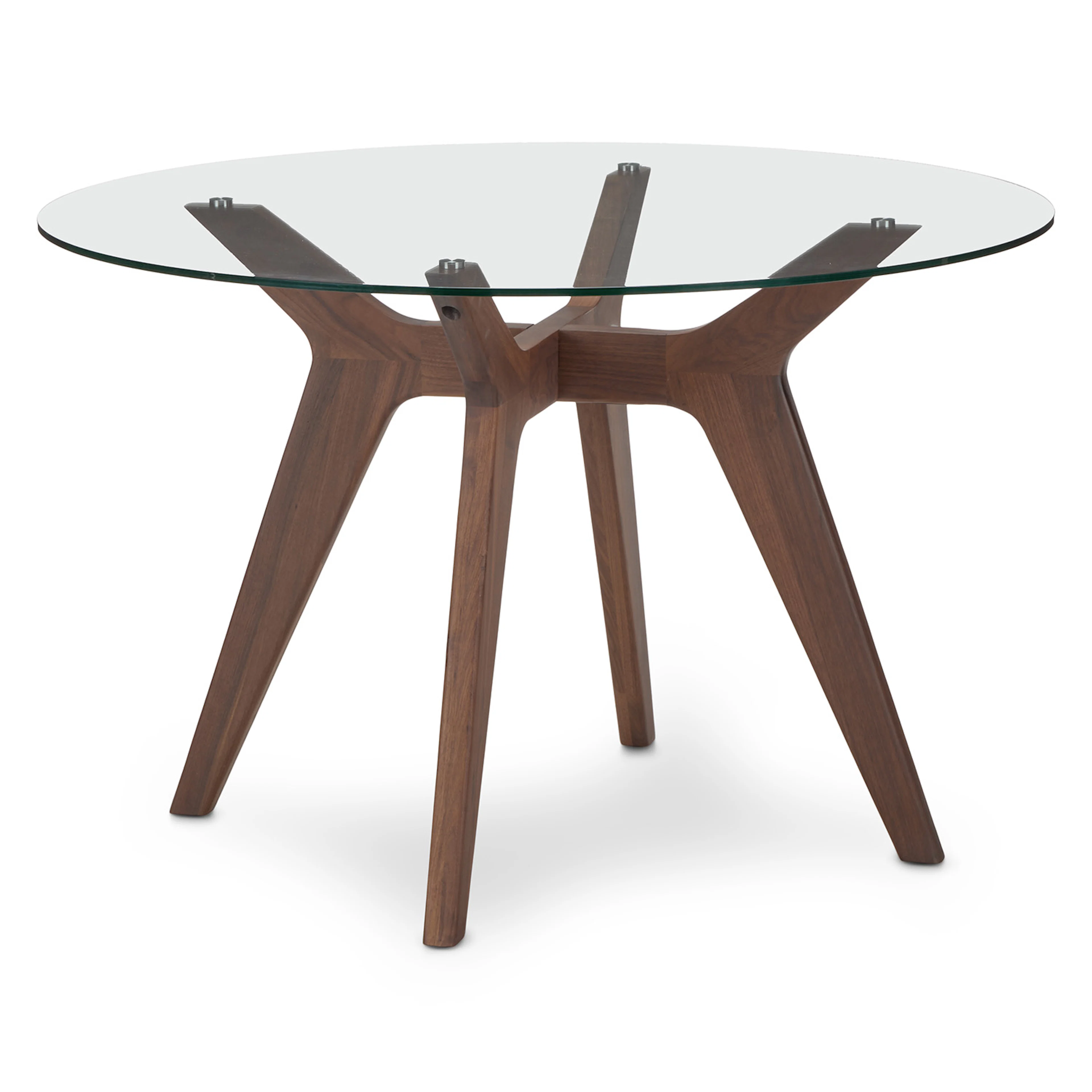 Emmer 47.25" Glass Dining Table - Walnut