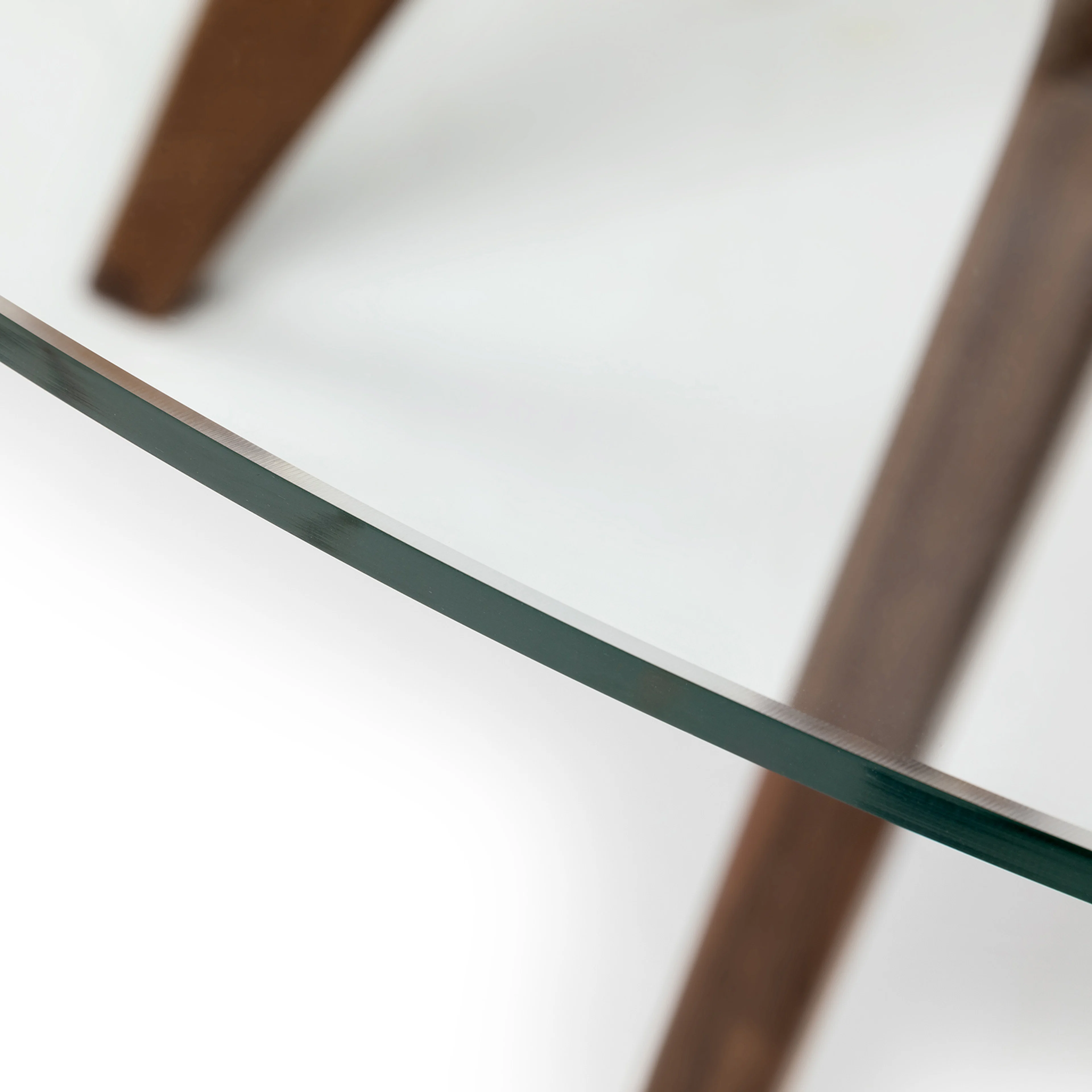 Emmer 47.25" Glass Dining Table - Walnut