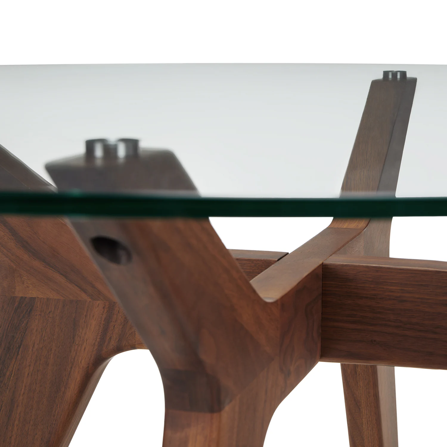 Emmer 47.25" Glass Dining Table - Walnut