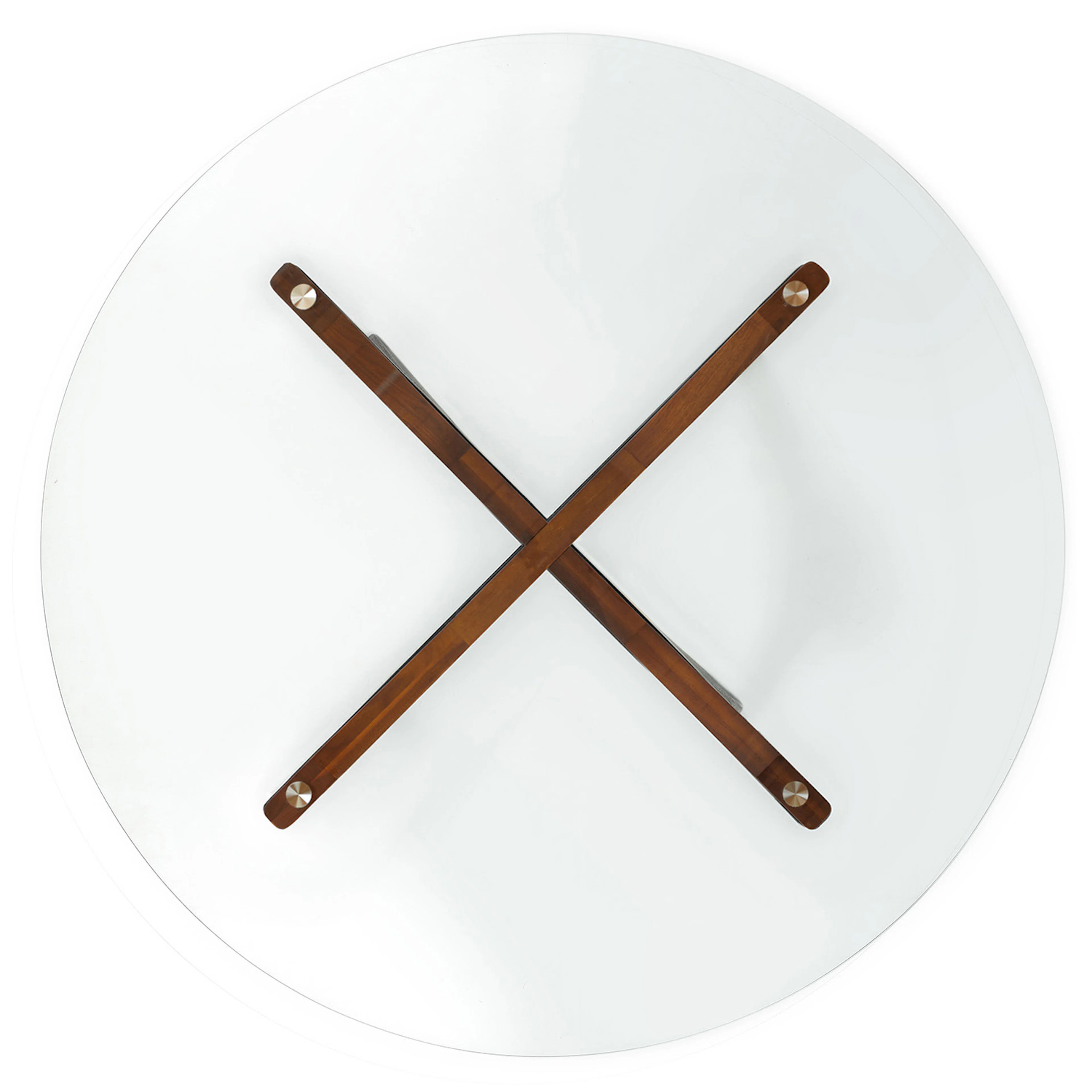 Emmer 47.25" Glass Dining Table - Walnut