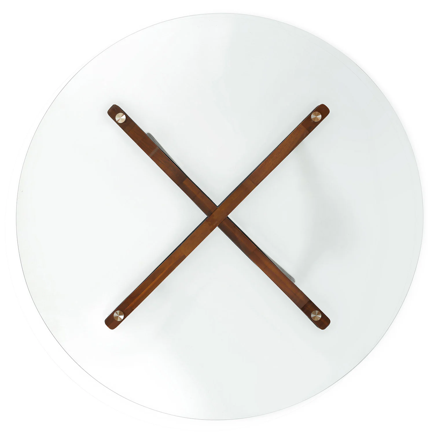 Emmer 47.25" Glass Dining Table - Walnut