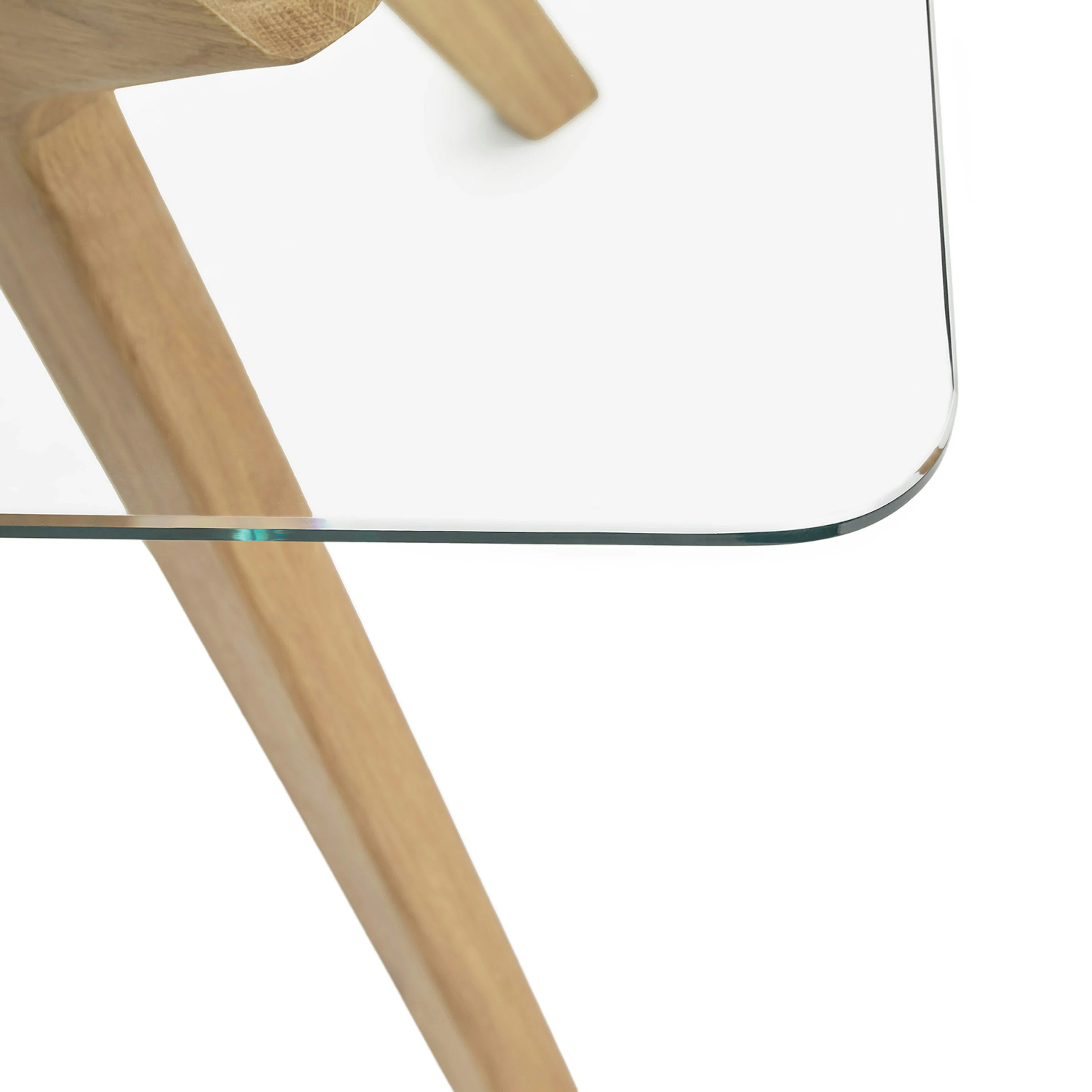 Emmer 71" Glass Dining Table - Oak