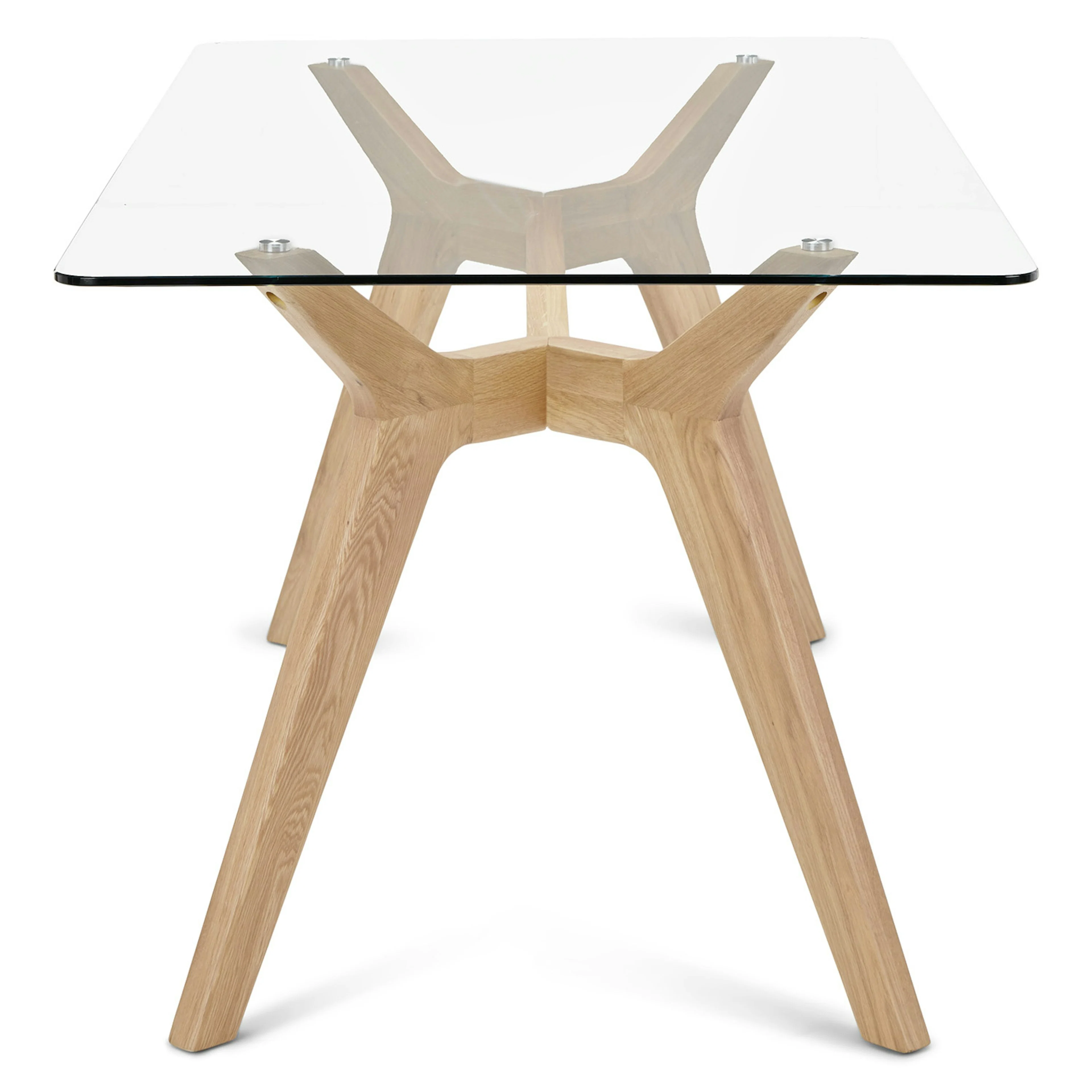 Emmer 71" Glass Dining Table - Oak