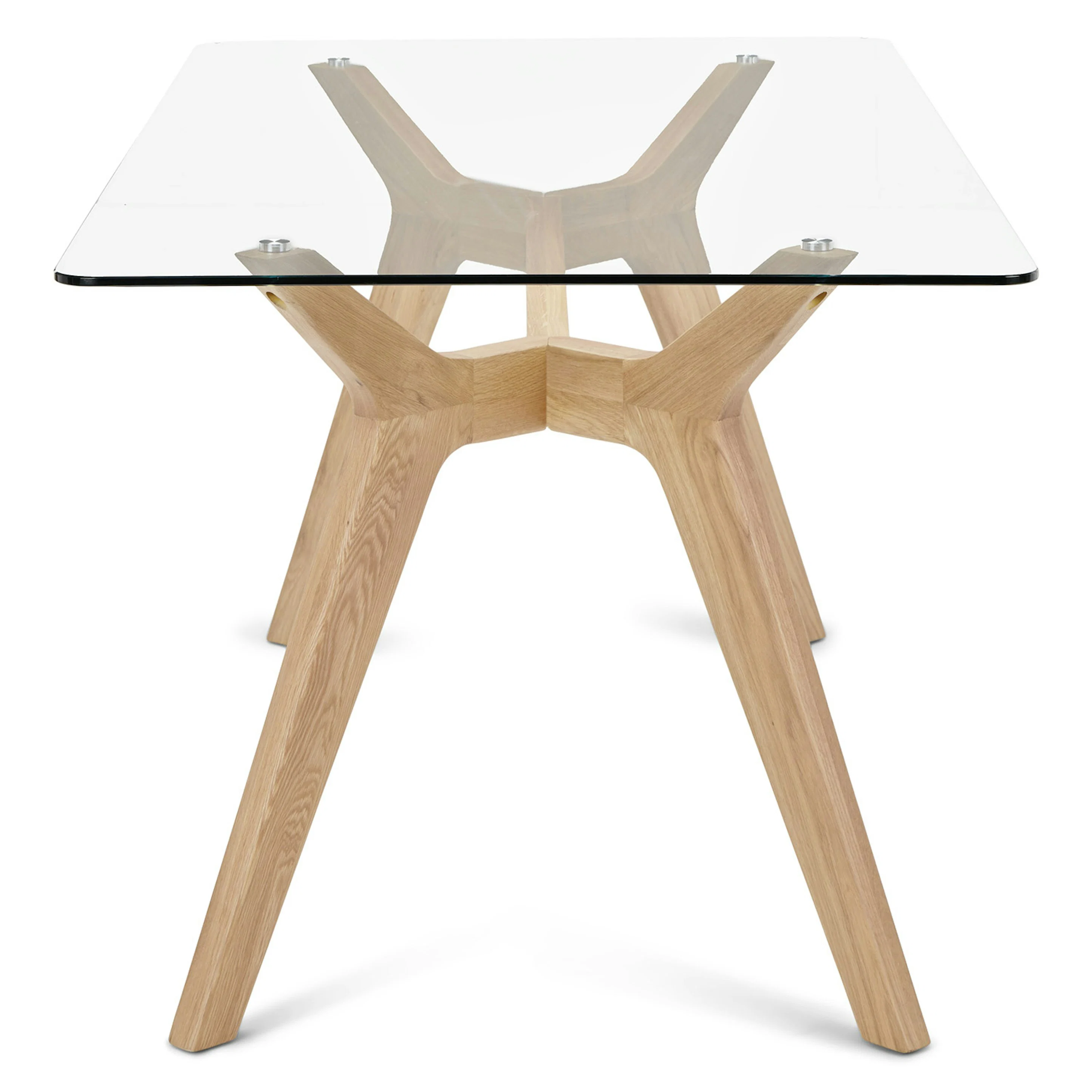 Emmer 71" Glass Dining Table - Oak