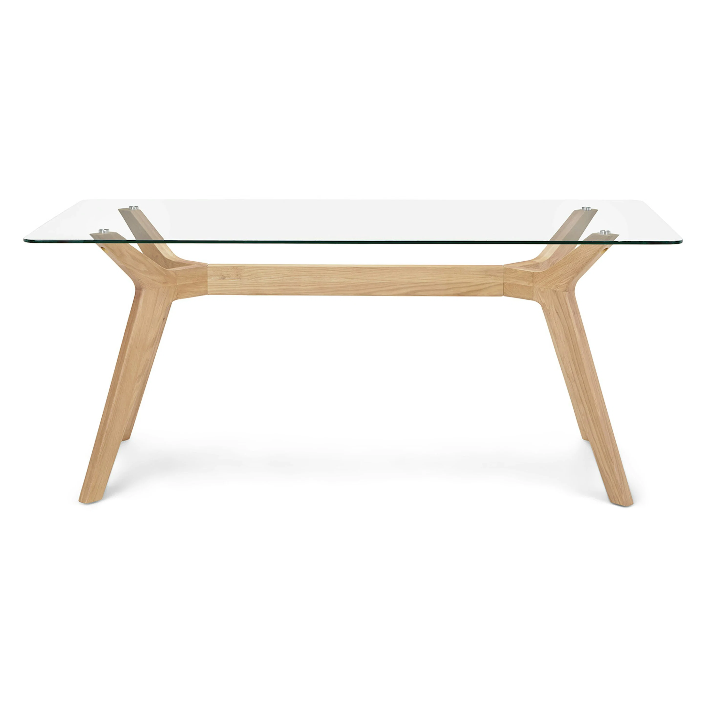 Emmer 71" Glass Dining Table - Oak