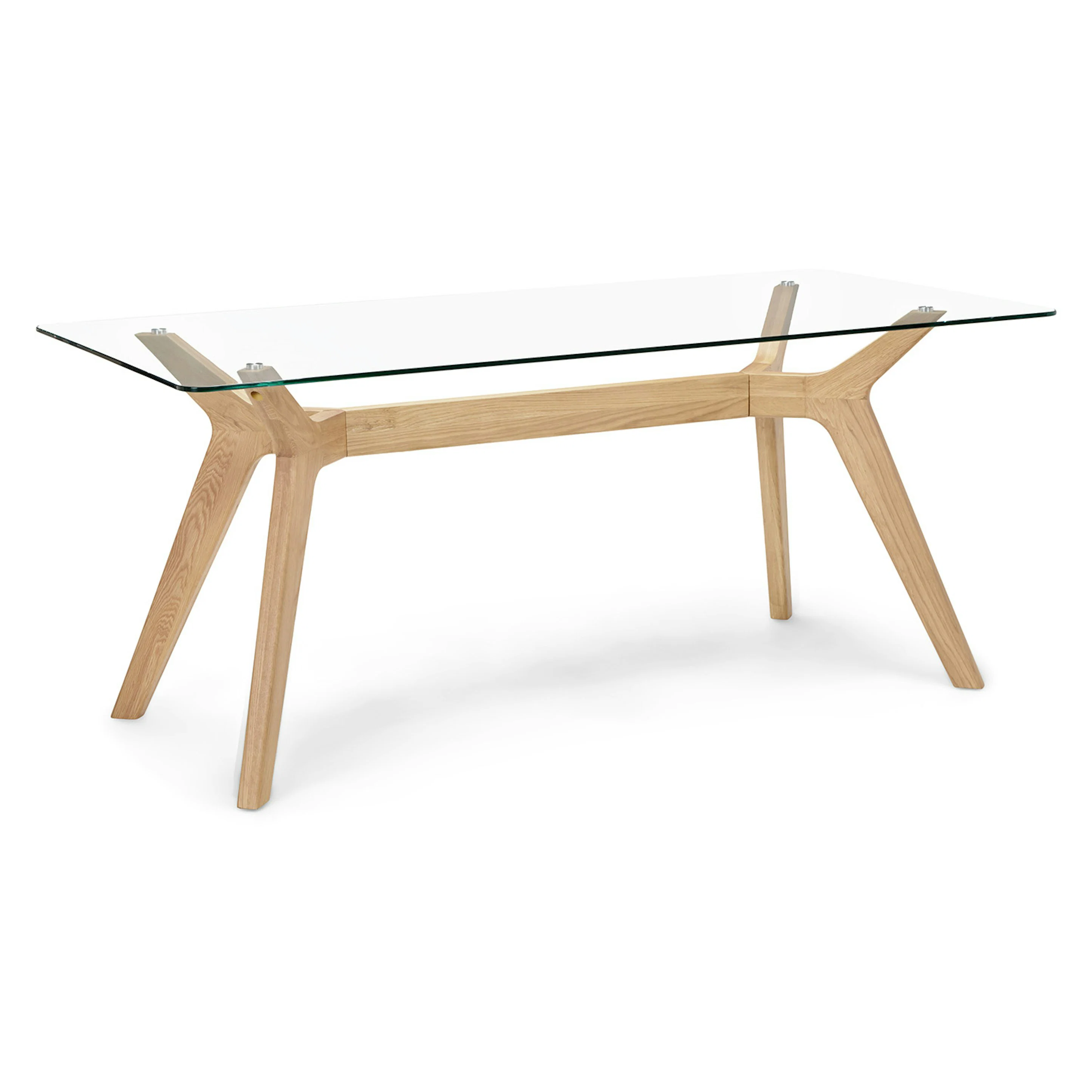 Emmer 71" Glass Dining Table - Oak