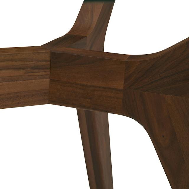 Emmer Solid Walnut Wood & Glass Rectangular Dining Table for 6 | Article