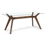 Emmer 71" Glass Dining Table - Walnut