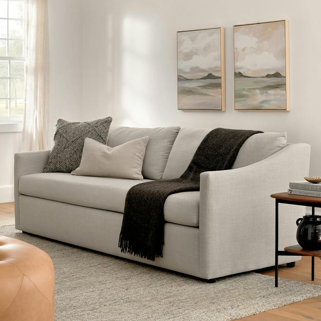 Article Landry 84.5" Sofa — Napa Dove performance fabric / 84.5 in