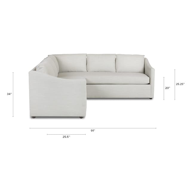 Landry Napa Dove Corner Sectional, Linen-blend Performance Fabric 