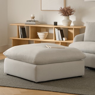 Leigh 41" Ottoman - Silver Ivory