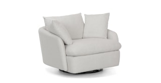 Leigh Silver Ivory Large Swivel Chair