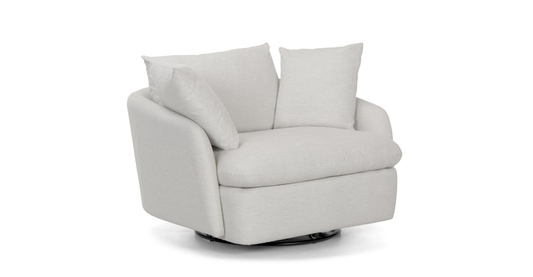 Leigh Silver Ivory Swivel Chair - Primary View 1 of 10 (Open Fullscreen View).