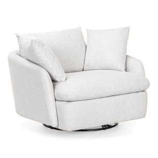 Leigh 47" Grand Swivel Lounge Chair - Silver Ivory