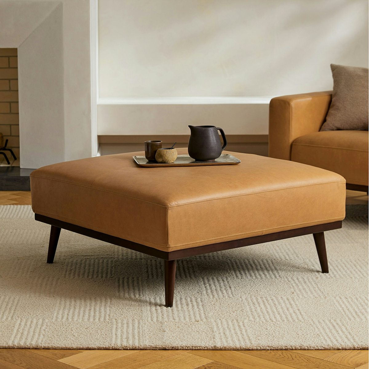 Rhett Charme Tan Ottoman | Article