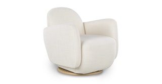Della Beam White Swivel Chair