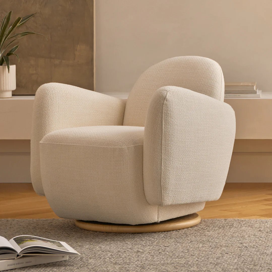 Della 30" Swivel Lounge Chair - Beam White