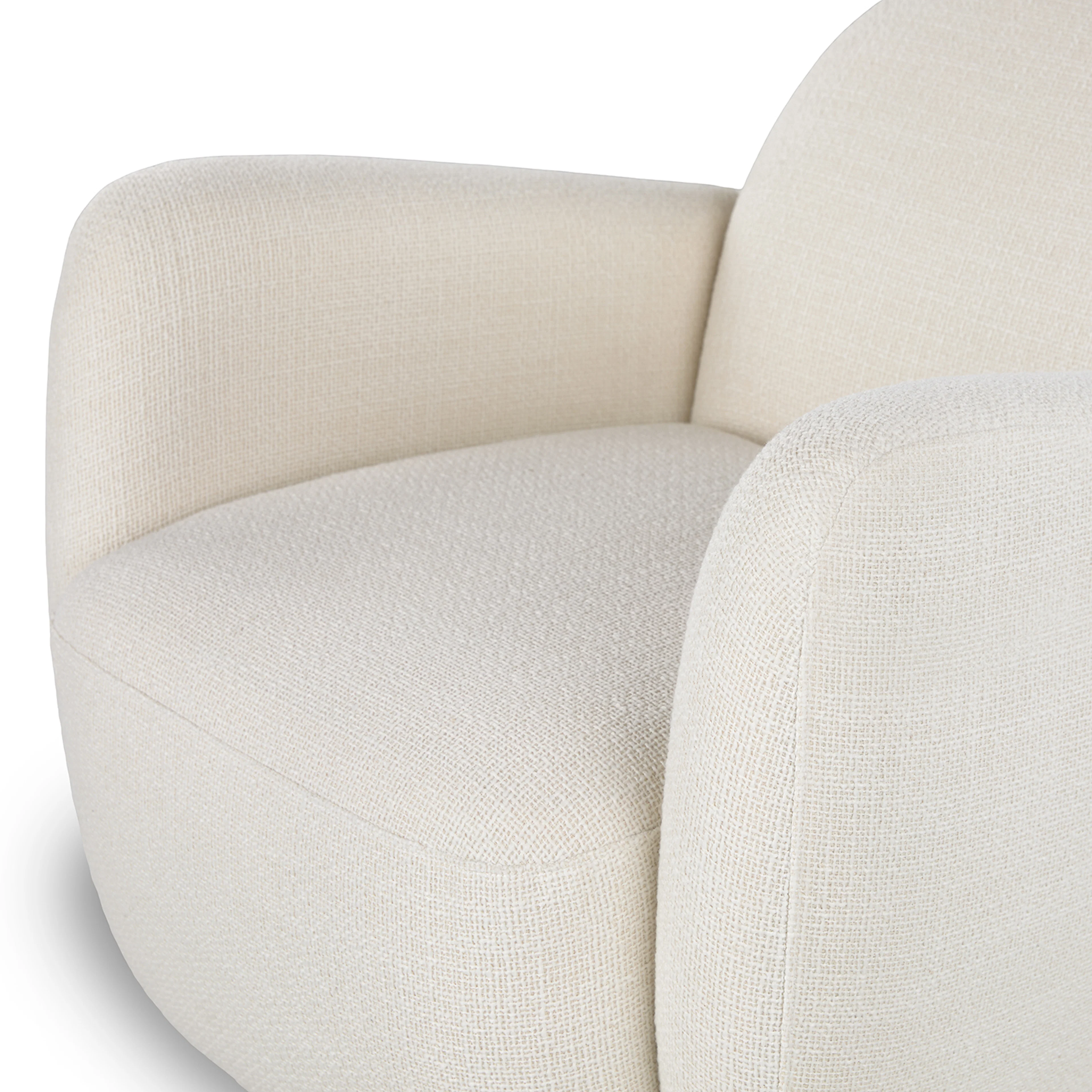Della 30" Swivel Lounge Chair - Beam White