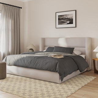 Calabri King Upholstered Bed - Napa White