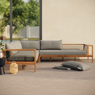 Callais Outdoor Sectional Cushion Cover Set - Taupe Gray