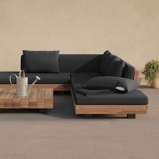Lubek Outdoor Sectional Cushion Cover Set - Slate Gray