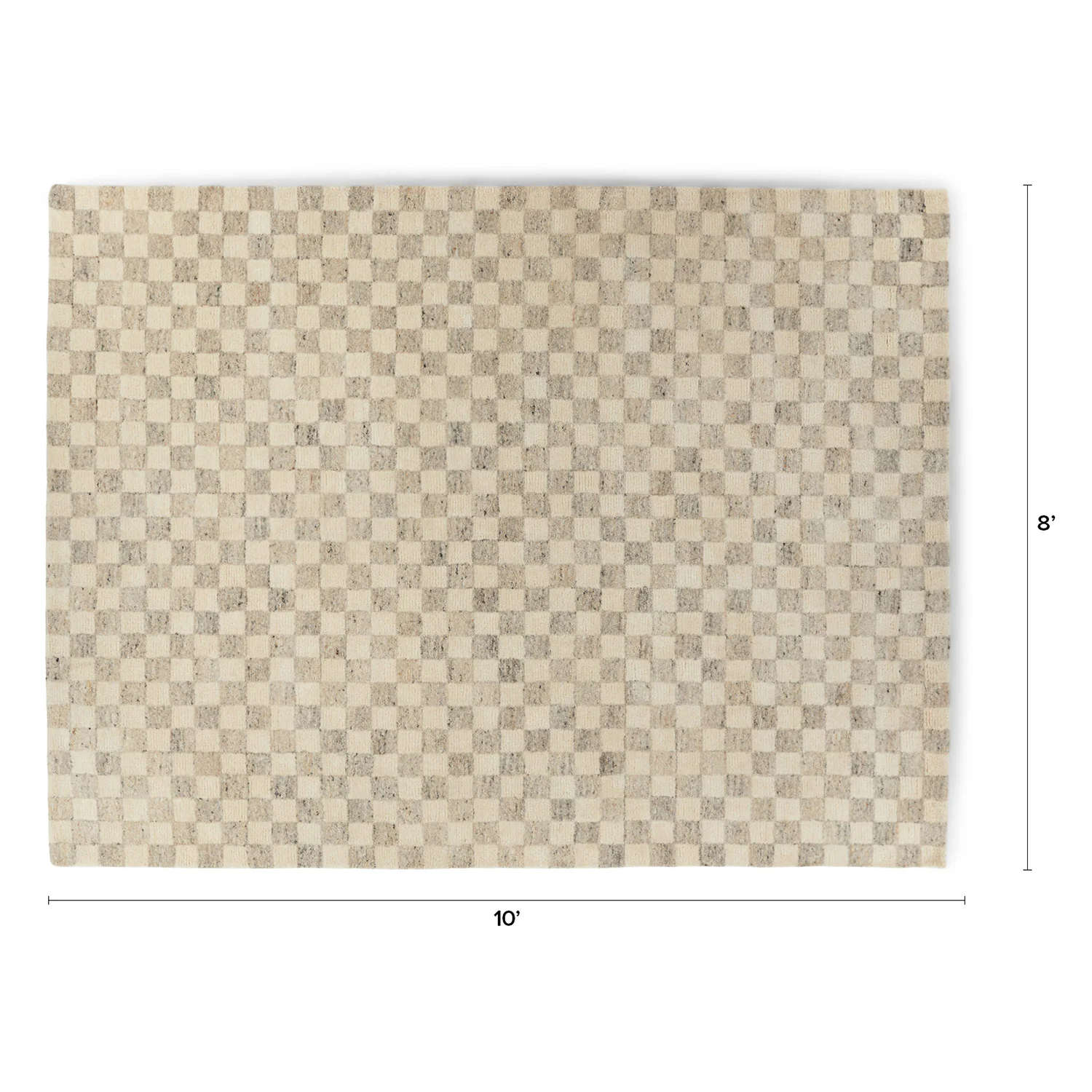 Murray 8 x 10 Wool Rug - Checkered Gray