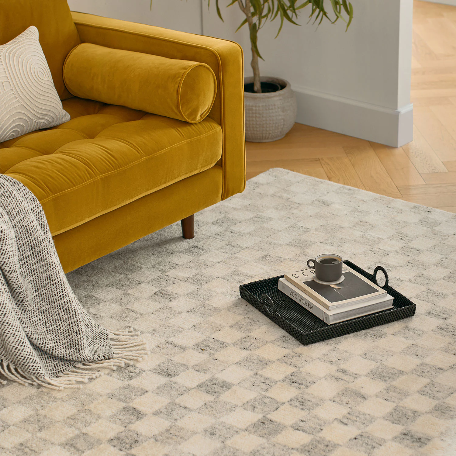 Murray 8 x 10 Wool Rug - Checkered Gray