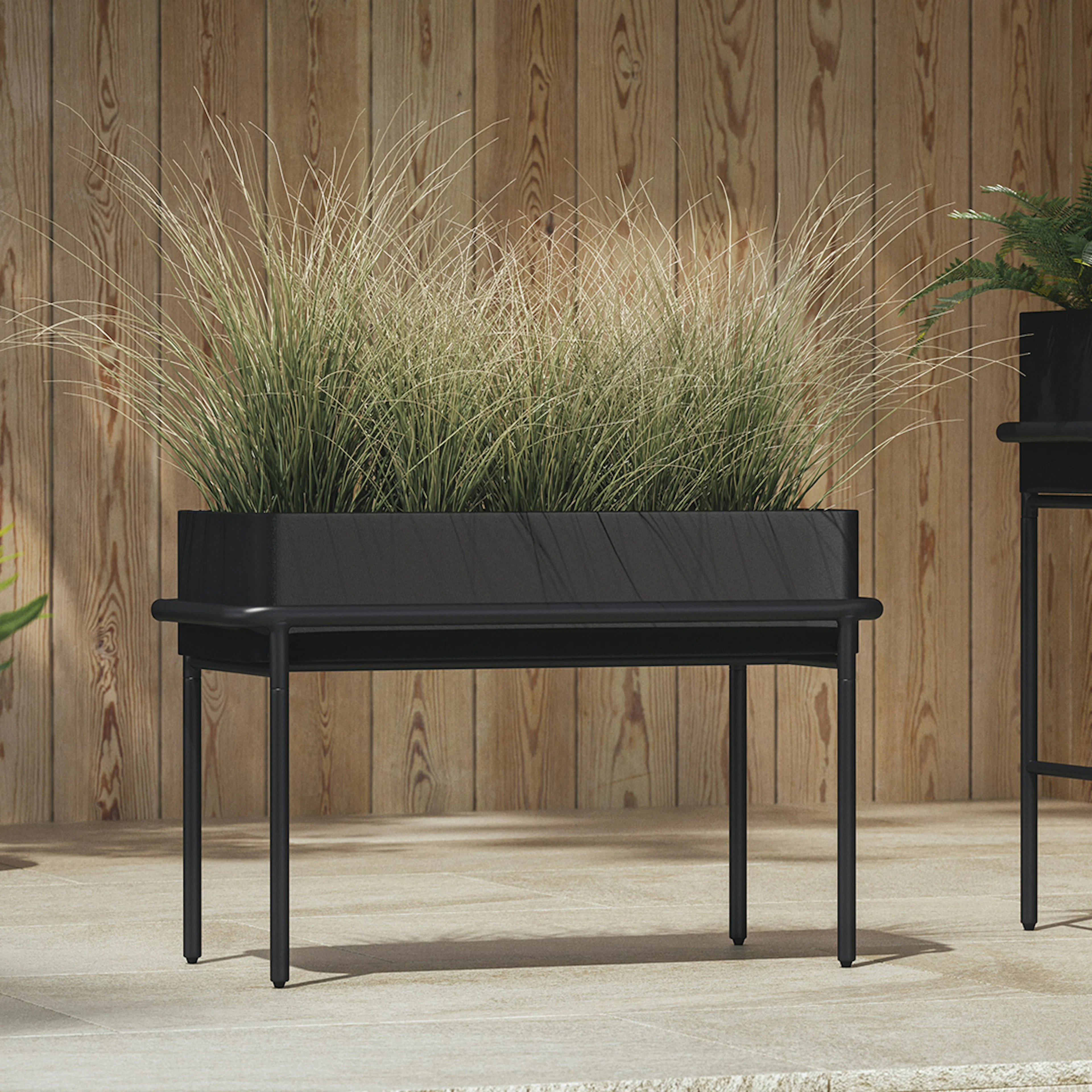 Marais Outdoor Low Planter Black - Stylish & Durable
