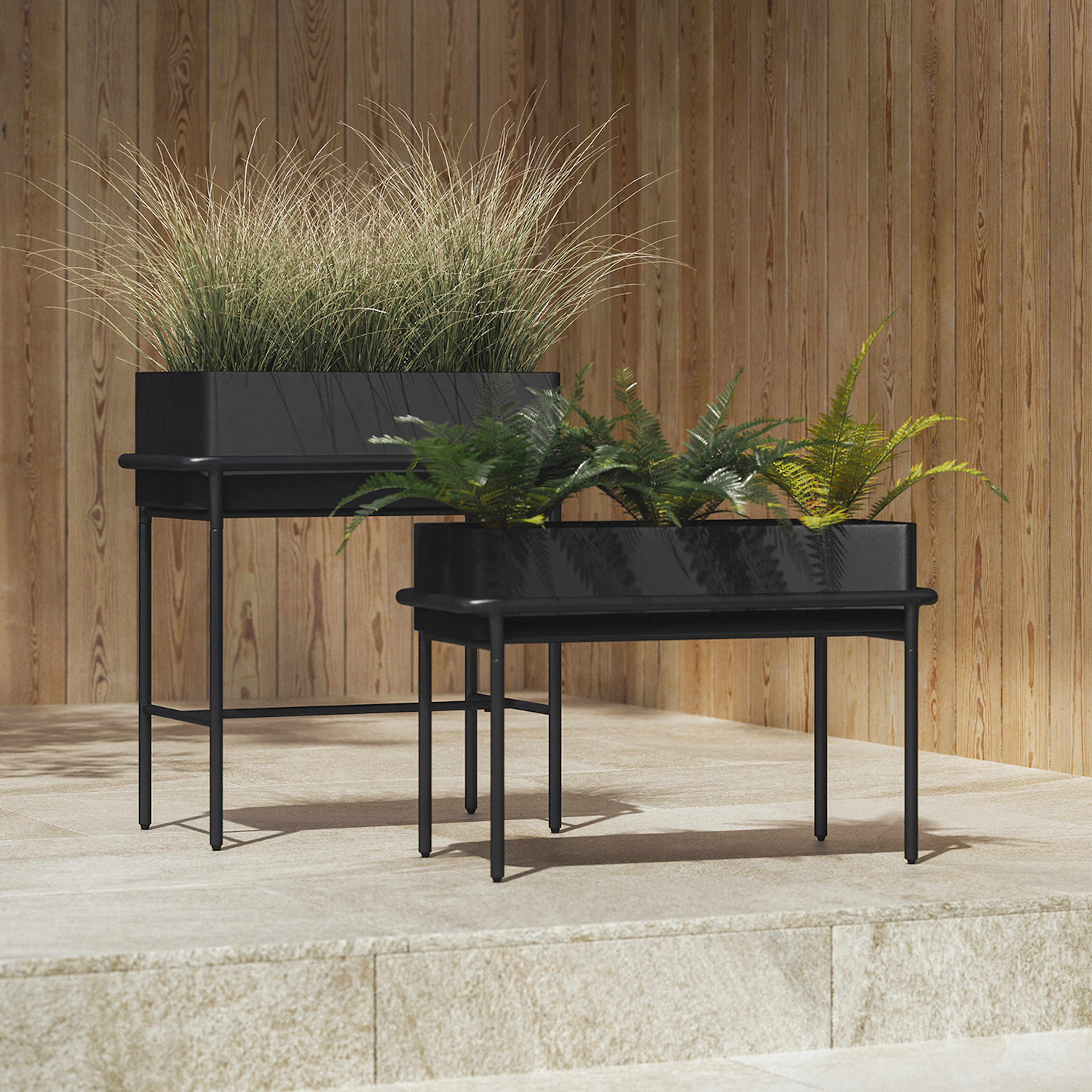 Marais Outdoor Low Planter Black - Stylish & Durable