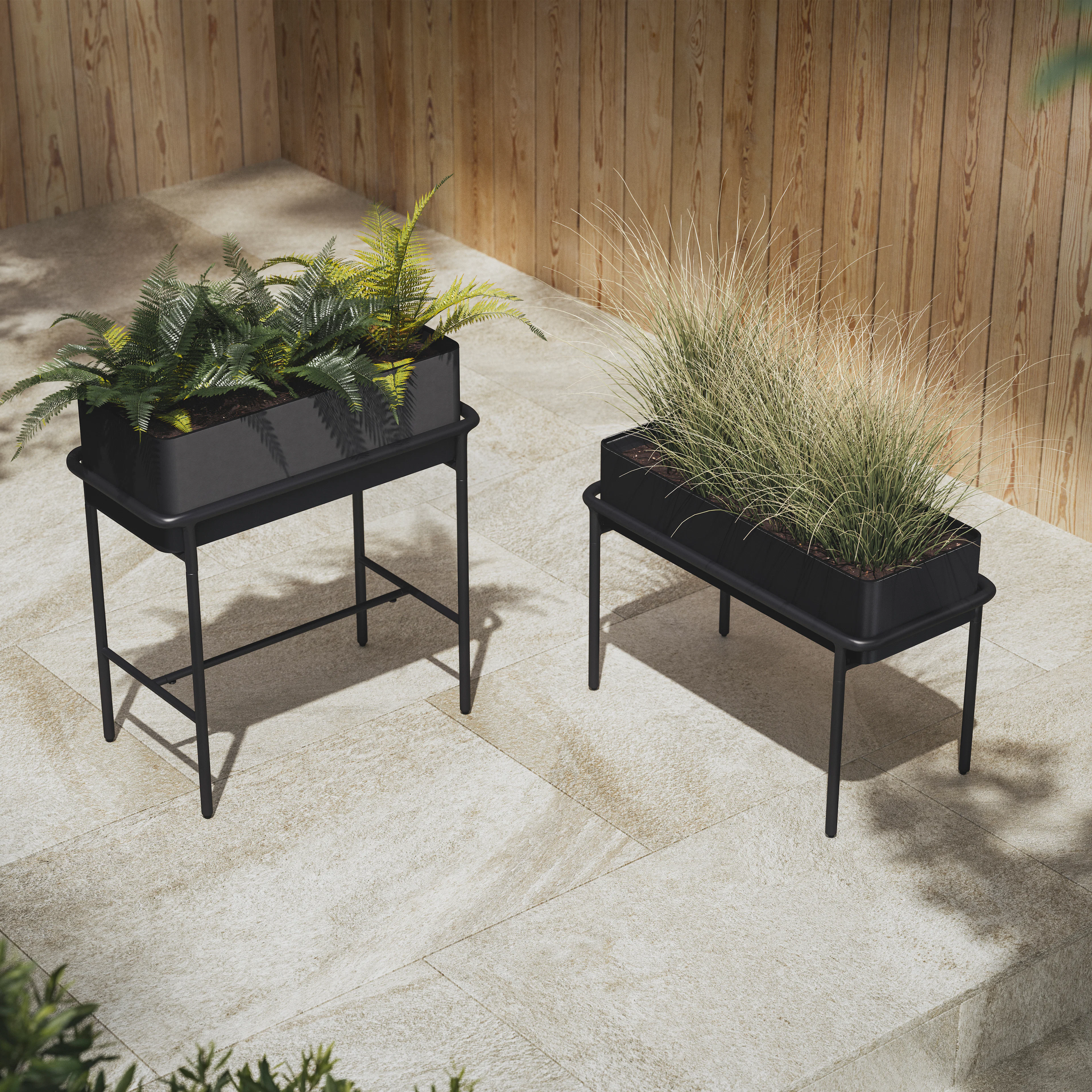 Marais Outdoor Low Planter Black - Stylish & Durable