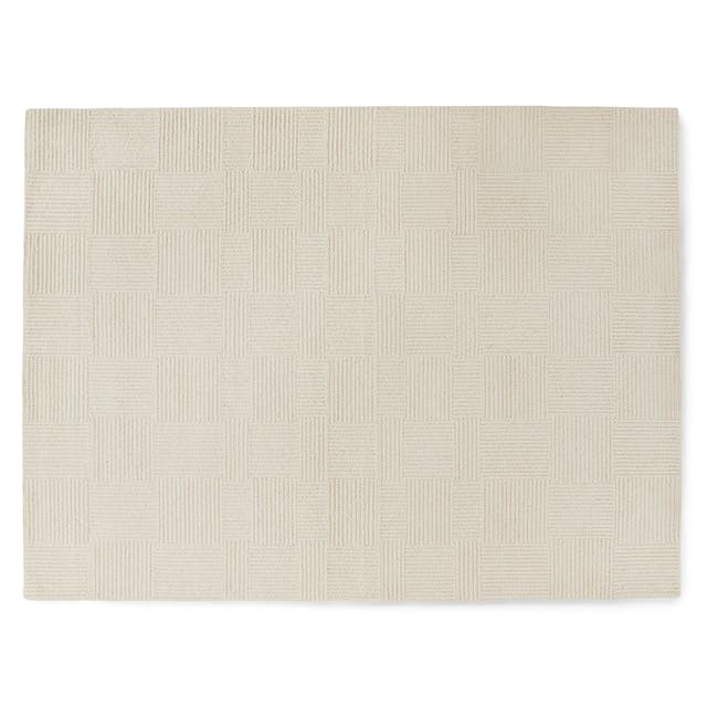 Ivory Grid Textured 9 x 12 Wool Rug | Clyde Collection | Article