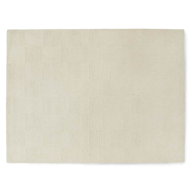 Textured Rugs 9x12 Ivory Grid Textured 9 x 12 Wool Rug | Clyde Collection | Article
