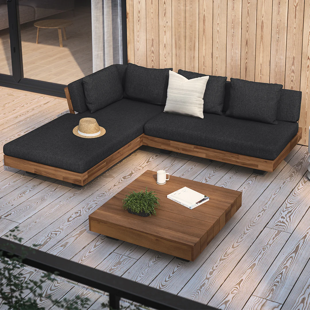 Lubek 82.5" Outdoor Low Left Sectional - Slate Gray