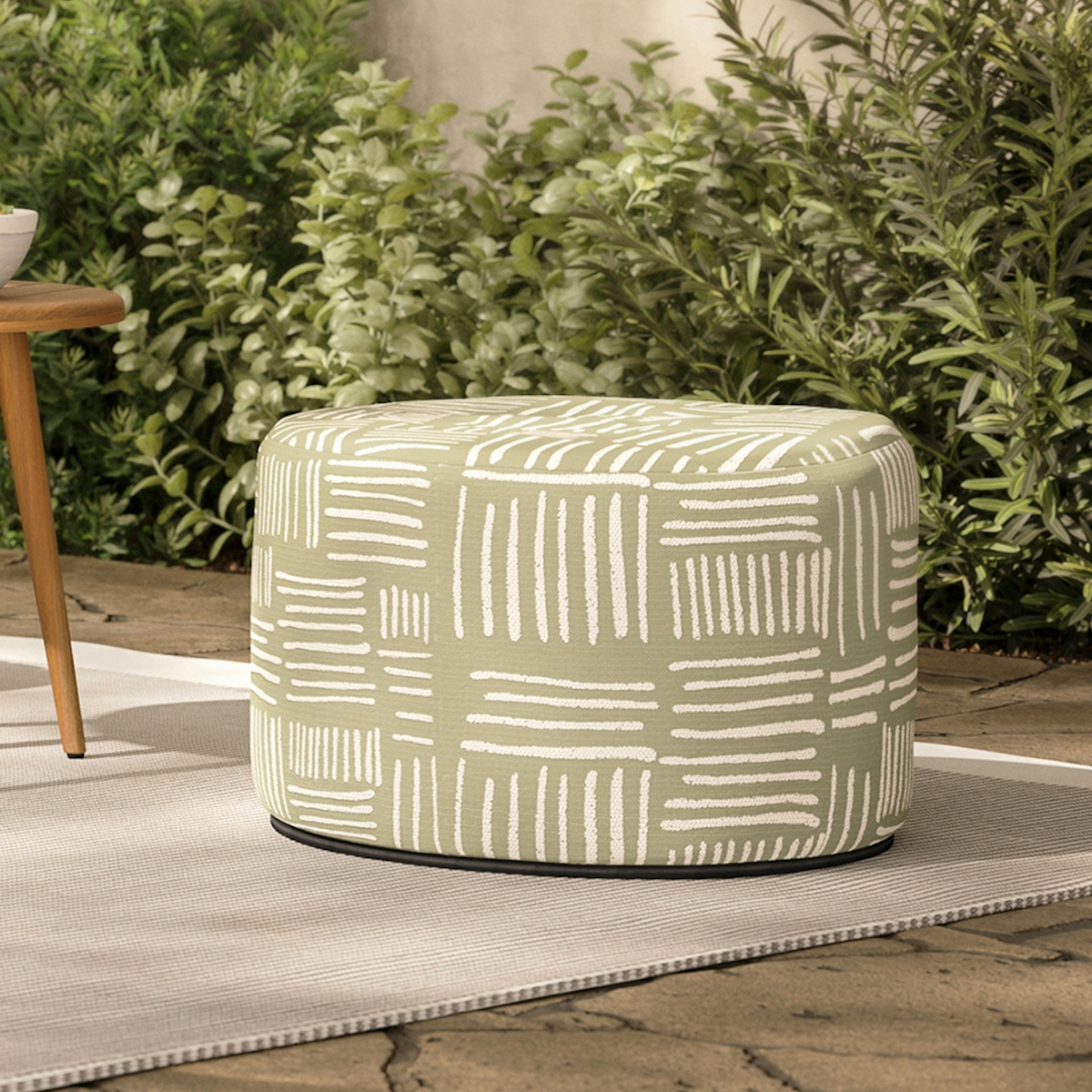 Olara Jacquard Green Ottoman | Article