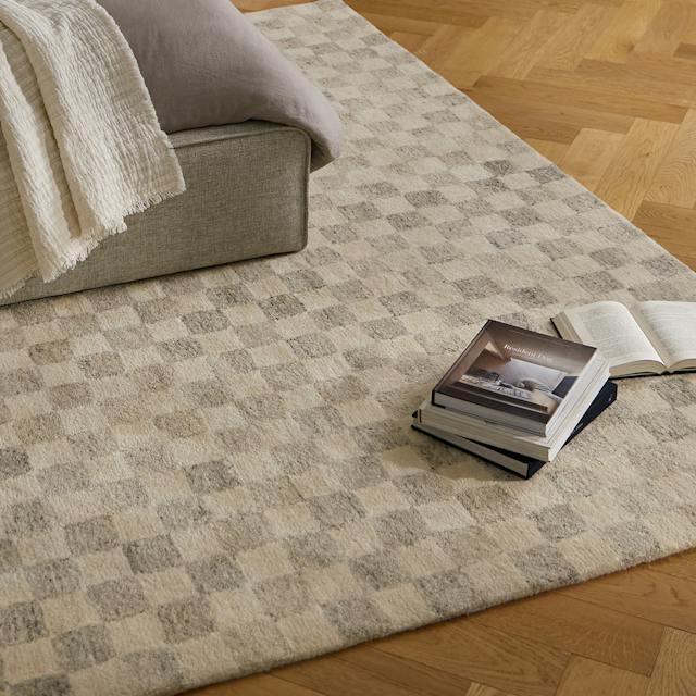 Murray Checkered Gray Rug 9 x 12 | Article
