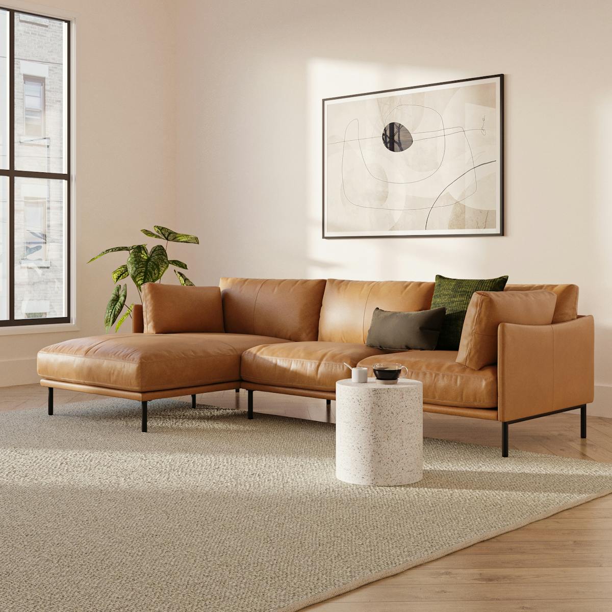 Article Leather Left Chaise Sectional...