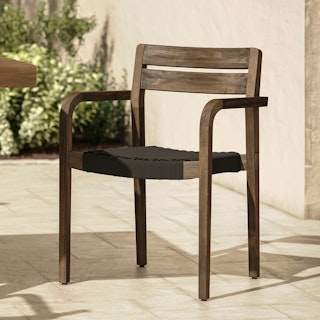 Reyes Outdoor Stackable Dining Armchair - Classic Brown