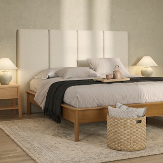 Noel King Tall Headboard - Lunaria White Bouclé