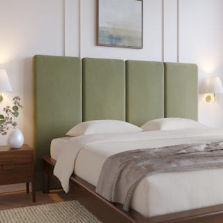 Noel King Tall Velvet Headboard - Plush Pacific Sage