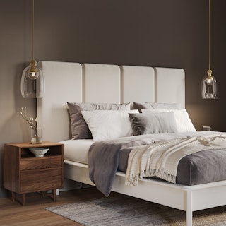 Noel King Tall Velvet Headboard - Plush Pacific Taupe