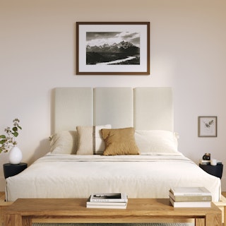 Noel Queen Tall Headboard - Lunaria White Bouclé