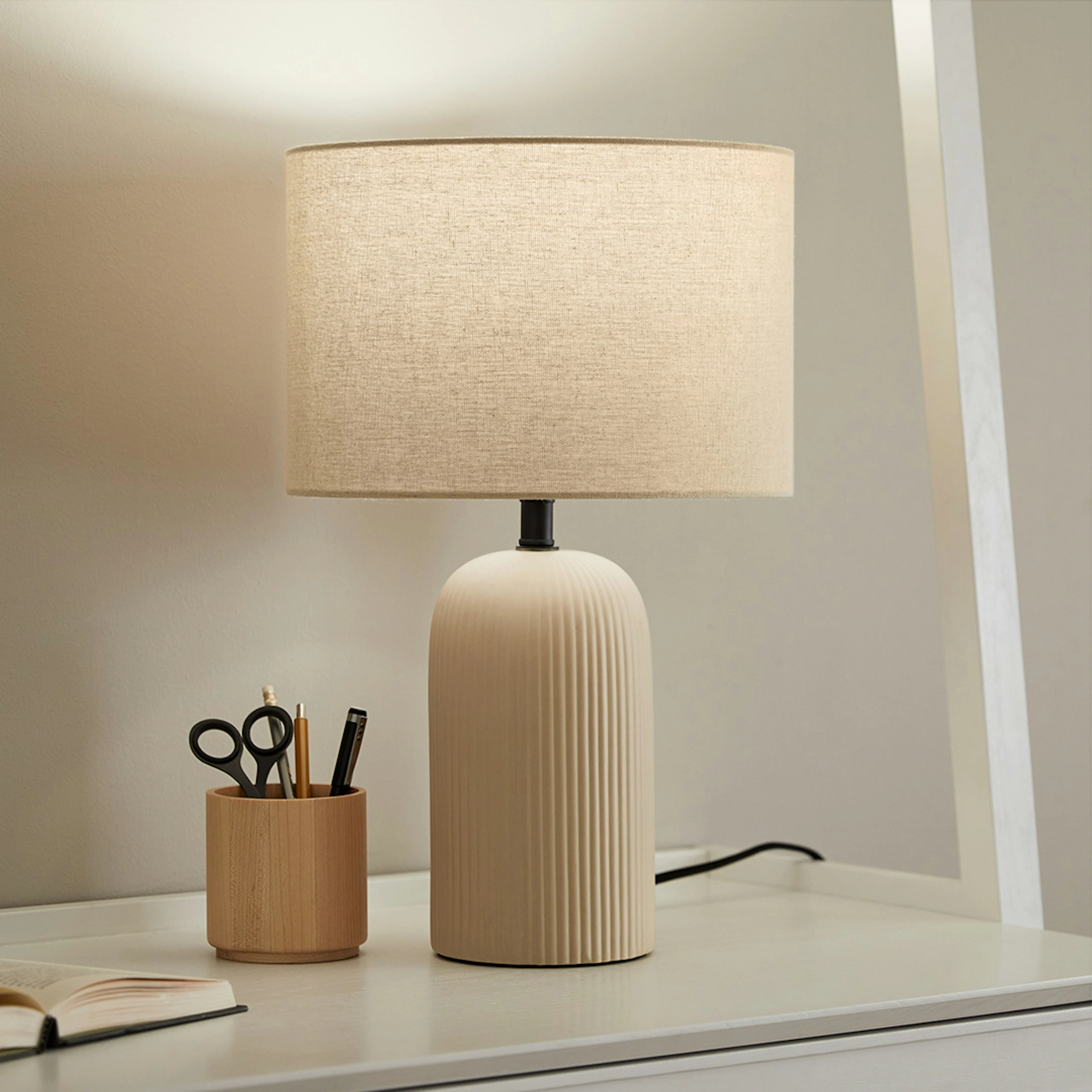 Palisade Table Lamp in Putty Gray - Stylish & Modern