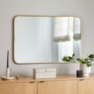 Mansfield Rectangular Wall Mirror - Brass