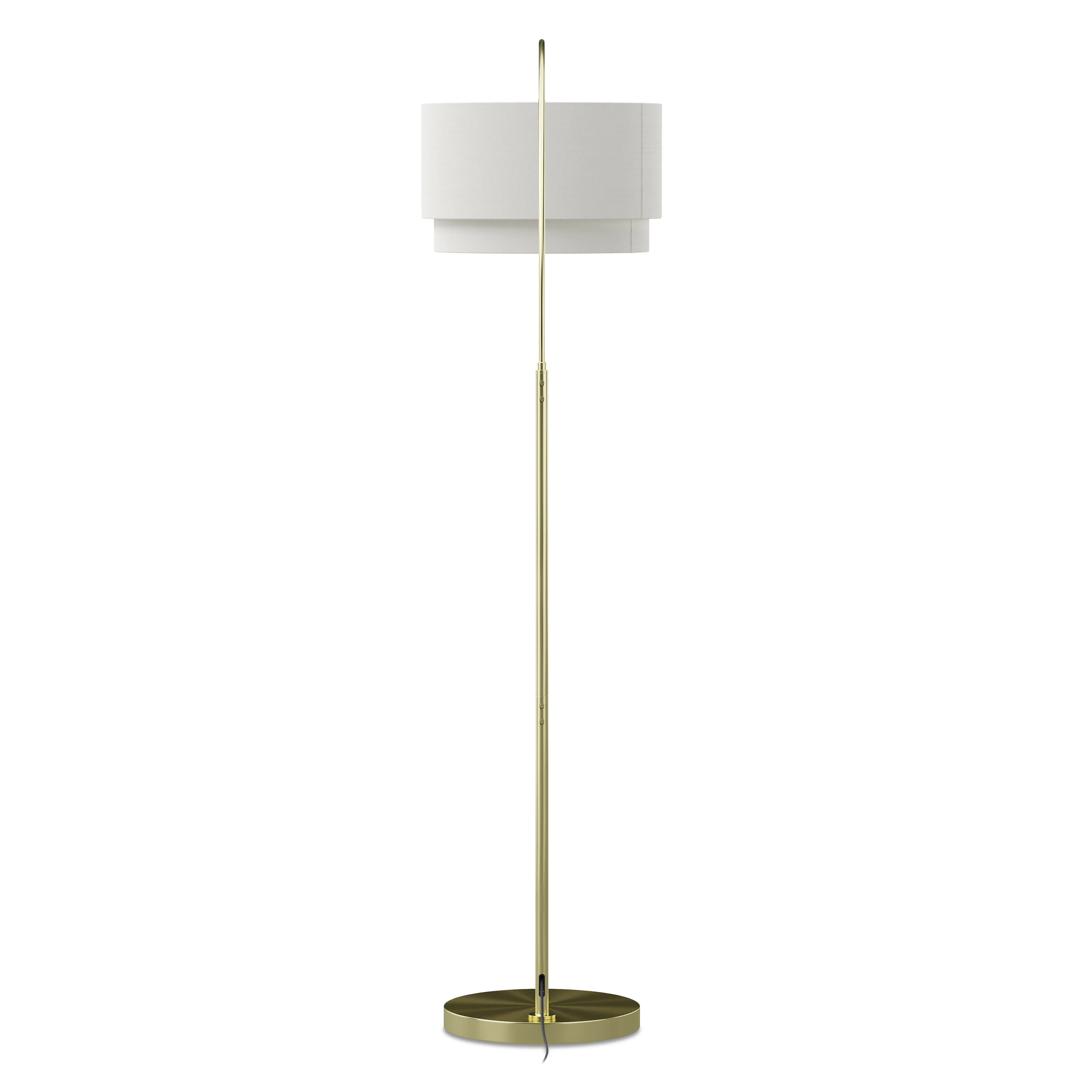 Zebu Tall Linen Floor Lamp - Brass