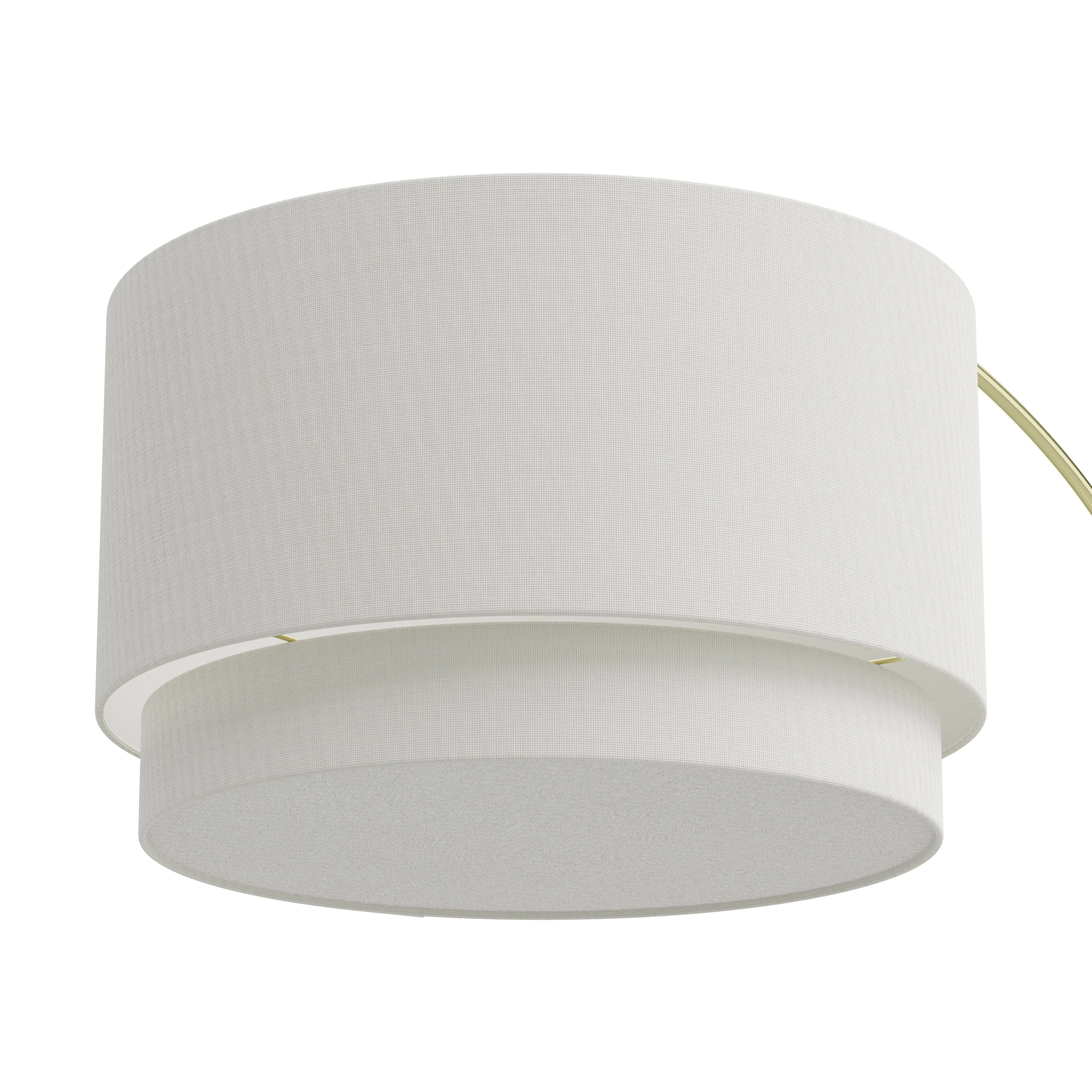 Zebu Tall Linen Floor Lamp - Brass