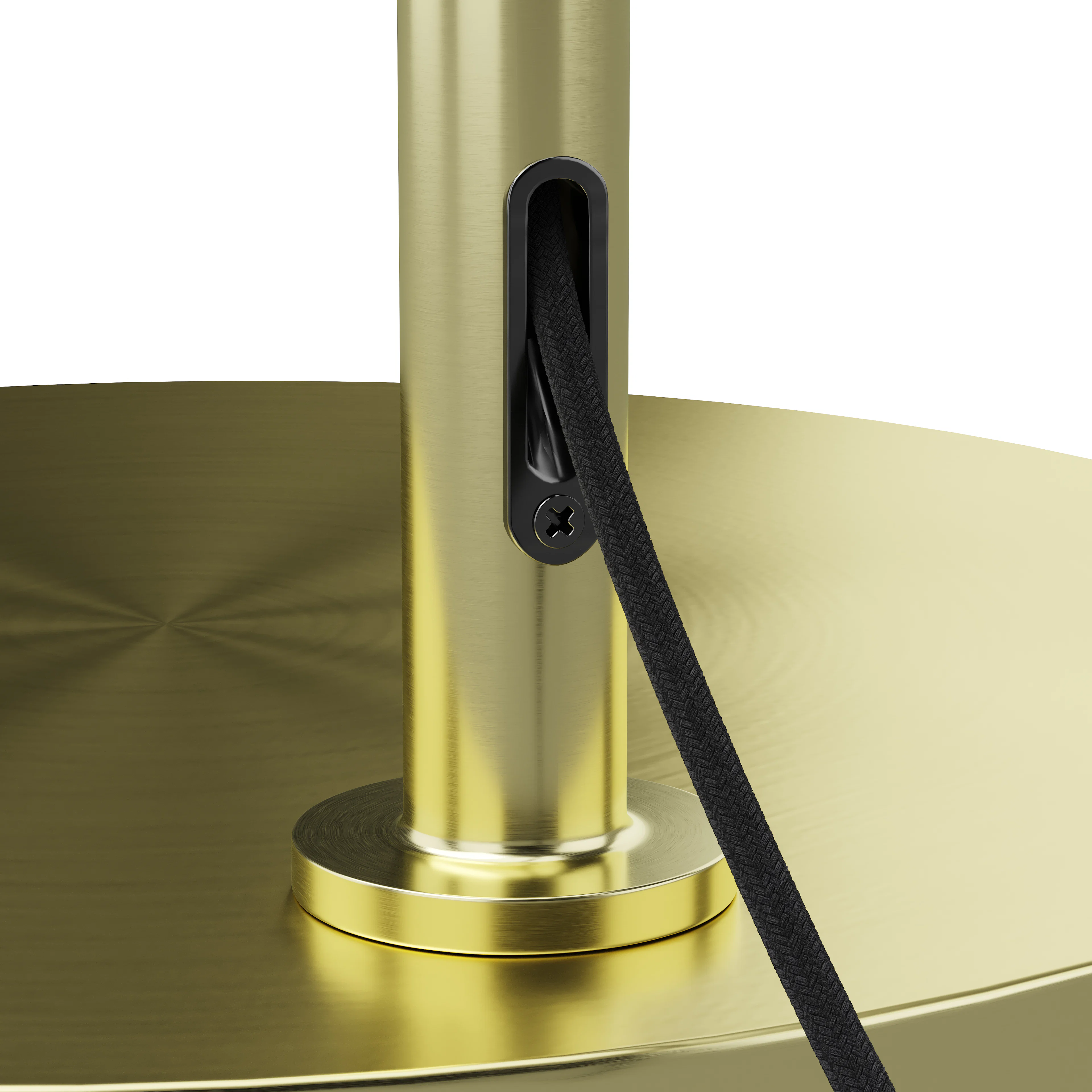Zebu Tall Linen Floor Lamp - Brass