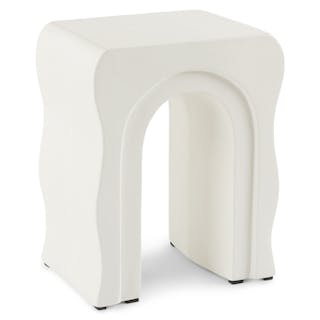 Bixby Outdoor Concrete Side Table - Natural White
