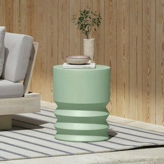 Pindo Outdoor Concrete Side Table - Khaki Green
