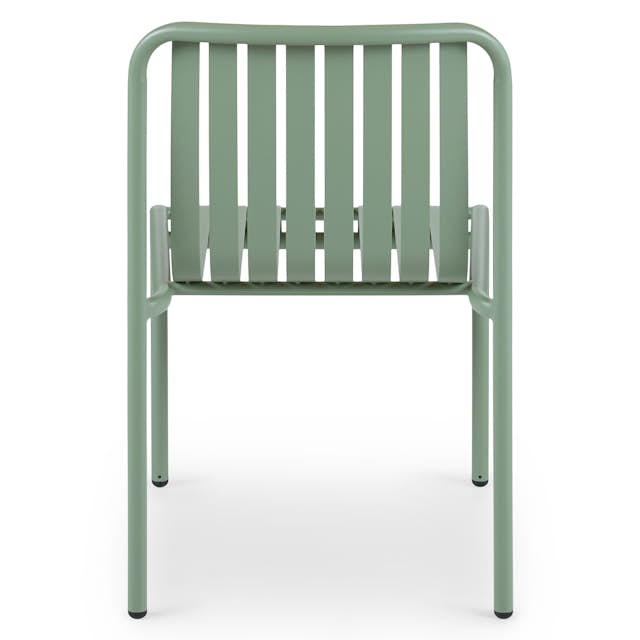 Sarek Khaki Green Outdoor Stackable Metal Dining Chair | Article