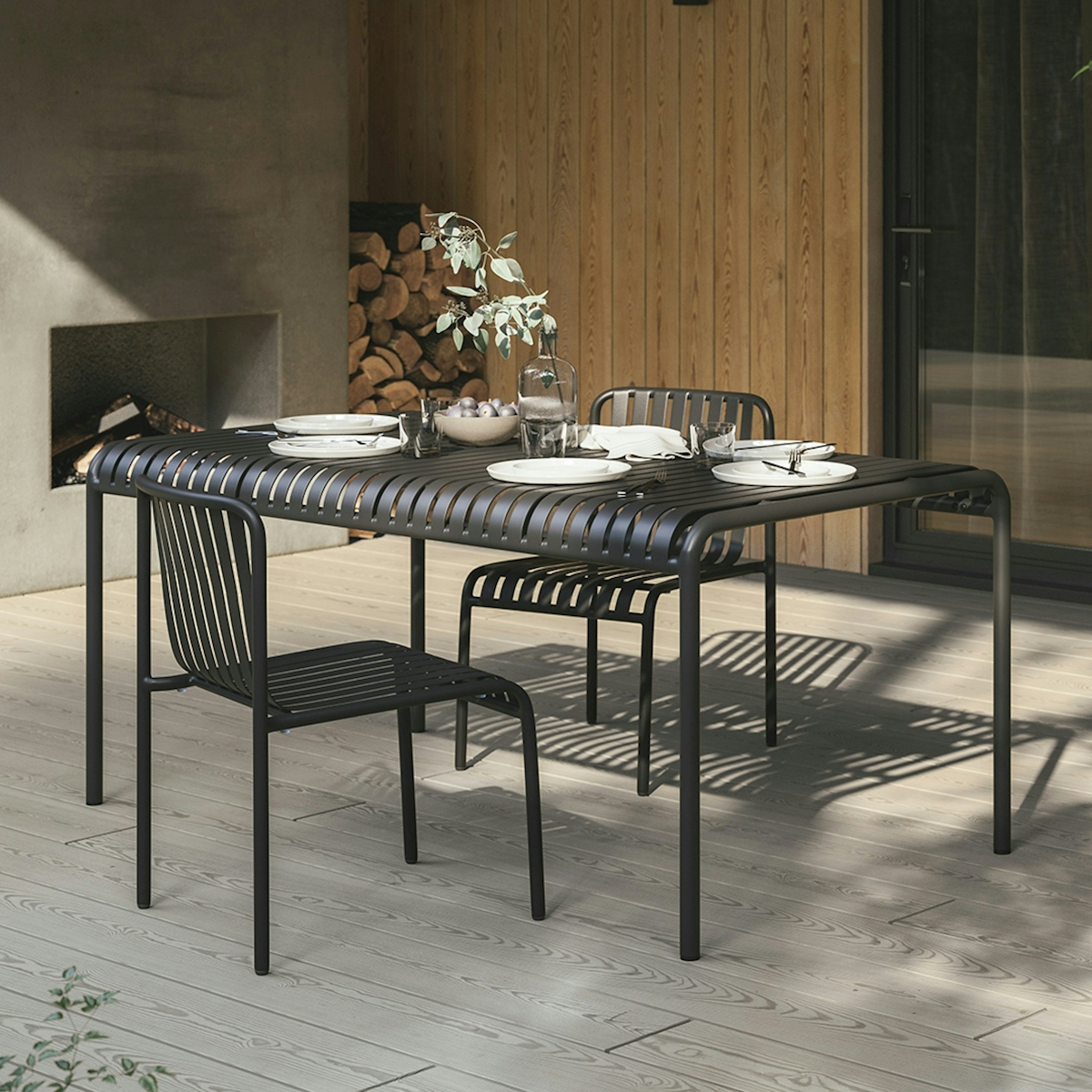Sarek 67" Outdoor Dining Table - Black